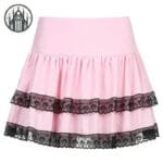 Jupe Gothique A-line Aux Carreaux Plaid: L’alliance Parfaite De L’esthétique Lolita - Rose / Xs
