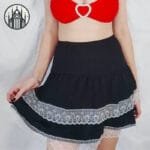 Jupe Gothique A-line Aux Carreaux Plaid: L’alliance Parfaite De L’esthétique Lolita - Noir / Xs
