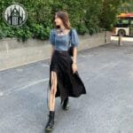 Jupe Gothique Asymétrique En Coton Doux