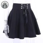 Jupe Gothique Punk Lacets Noire — Univers Gothique (vue 3)