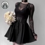 Jupe Gothique Punk Lacets Noire — Univers Gothique (vue 5)