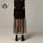 Jupe Gothique Crinoline Taille Unique: élégance Dark En Maille Transparente - Taille Unique