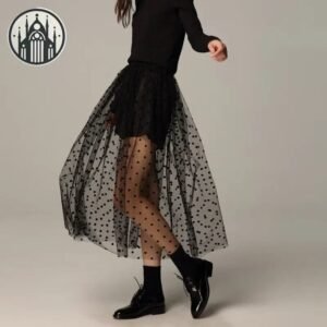 Jupe Gothique Crinoline Maille Évasée — Univers Gothique