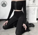 Pantalon Gothique Polyester Élastique Femme — Univers Gothique (vue 6)