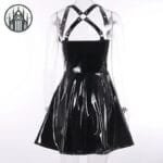 Jupe Gothique En Simili Cuir Noir Imperméable