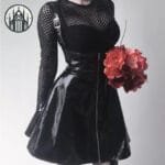Jupe Gothique En Simili Cuir Noir Imperméable