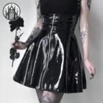 Jupe Gothique En Simili Cuir Noir Imperméable