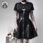Jupe Gothique En Simili Cuir Noir Imperméable