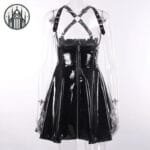 Jupe Gothique En Simili Cuir Noir Imperméable - s