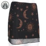 Jupe Gothique Lune Soleil Imprimée — Univers Gothique (vue 2)