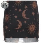 Jupe Gothique Lune Soleil Imprimée — Univers Gothique