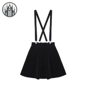 Jupe Gothique Velours Bretelle Noire — Univers Gothique
