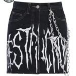 Jupe Gothique Denim Coton Maillé