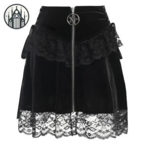 Jupe Gothique Mini Étages Dentelle — Univers Gothique