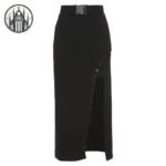 Jupe Gothique Longue Fente Noire — Univers Gothique