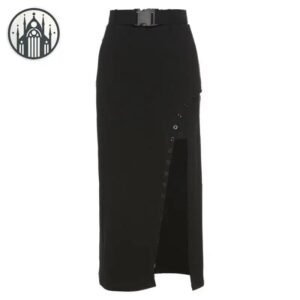Jupe Gothique Longue Fente Noire — Univers Gothique