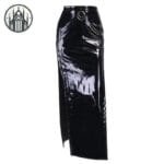 Jupe Gothique Papillon Cuir Longue - Livraison Standard Offerte - s