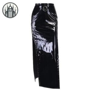 Jupe Gothique Papillon Cuir Longue - Livraison Standard Offerte - s