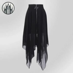Jupe Gothique Asymétrique Poches Latérales — Univers Gothique