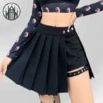Jupe Gothique Plissée Noire Pour Femme: Style Esthétique Et Résistant