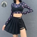 Jupe Gothique Plissée Noire Pour Femme: Style Esthétique Et Résistant