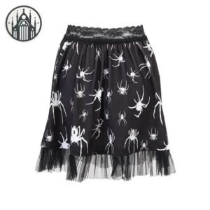 Jupe Gothique Araignées Taille Haute — Univers Gothique