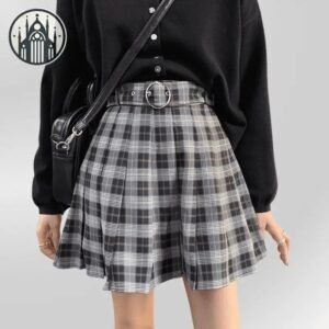 Jupe Gothique Polyester Coton Ceinture — Univers Gothique