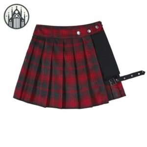 Jupe Gothique Carreaux Rouge Noir — Univers Gothique