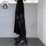 Jupe Gothique Streetwear Avec Chaîne Métal - Livraison Standard Offerte - Black / m