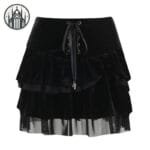 Jupe Gothique Taille Haute En Tulle Noir Rock! Livraison Offerte - s