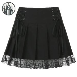 Jupe Gothique Lolita Plissée Punk — Univers Gothique