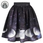 Jupe Gothique Lune Phase Imprimé — Univers Gothique