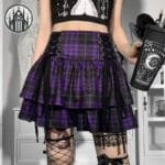 Jupe Plaid Gothique Pour Femmes - Style Empire Sublime!