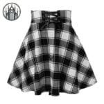Jupe Plaid Gothique Pour Femmes - Style Empire Sublime! - Noir & Blanc / s