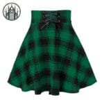 Jupe Plaid Gothique Pour Femmes - Style Empire Sublime! - Vert Forest / s