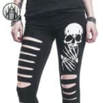 Legging Gothique Femme 3d Crâne D’os - Livraison Offerte - Noir / s