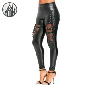 Legging Gothique Synthétique Taille Haute — Univers Gothique