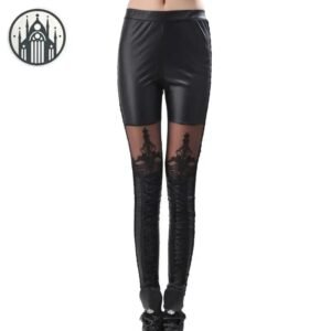 Legging Gothique Cuir PU Taille Haute — Univers Gothique
