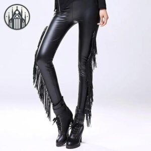 Legging Gothique Cuir Motard Femme — Univers Gothique