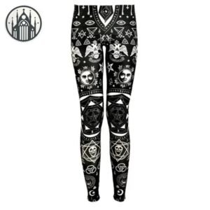 Legging Gothique Crâne Étoilé Taille Haute — Univers Gothique