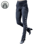 Legging Gothique Femme Taille Haute En Nylon Spandex & Cuir - Livraison Standard Offerte!