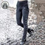Legging Gothique Femme Taille Haute En Nylon Spandex & Cuir - Livraison Standard Offerte! - Noir / s