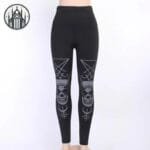 Legging Gothique Lacet Rouge Pour Femme - Livraison Offerte