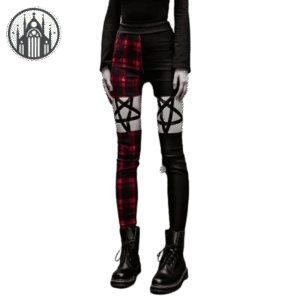 Leggings Gothique Carotté Noir Cuir — Univers Gothique