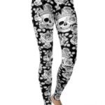 Leggings Gothique Crânes Flottants Nylon