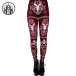 Leggings Gothique Femme: Taille Haute Confortable & étoilé - Rouge / s