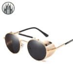 Lunettes De Soleil Gothique Rétro Double: Livraison Offerte En France! - Or