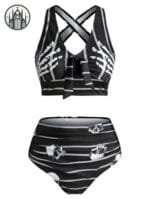 Maillot De Bain Gothique Control Ventre: Modeste Flatteur Et Sexy - Noir / s