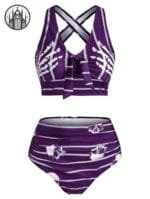 Maillot De Bain Gothique Control Ventre: Modeste Flatteur Et Sexy - Violet / s