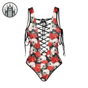 Maillot de bain gothique squelette crâne — Univers Gothique
